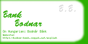 bank bodnar business card